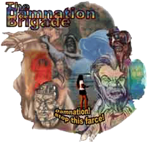 Collage featuring images suggestive of the Damnation Brigade