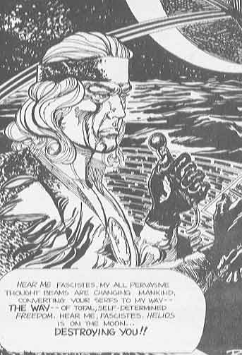 Helios announcing to the world that he was taking over, from pH-3 as drawn by Richard Sandoval in 1978