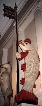 Fish with a banner, taken at the Victoria and Albert museum in London, England, by Jim McPherson, 2004