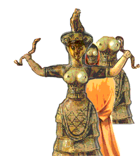 A Cretan Snake Goddess, images put together by Jim McPherson, using PHOTOSHOP, in 2005