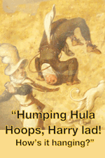 Humping Hoolies graphic over a poster spotted in Budapest gallery, 2010