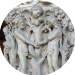 The Fall, as presented on front facade of Paris Notre Dame, photo Jim McPherson, 2014