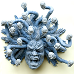 Paper mache Medusa shot in Venice by Jim McPherson, 2008